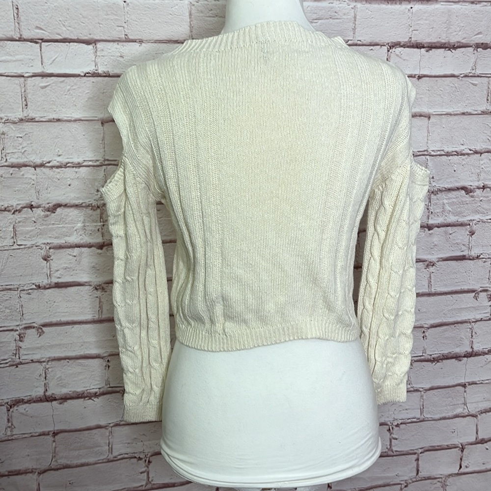 Rugapiana Cortone Cable Knot Cold Shoulder Sweater EUC Size Small - Picture 4 of 7